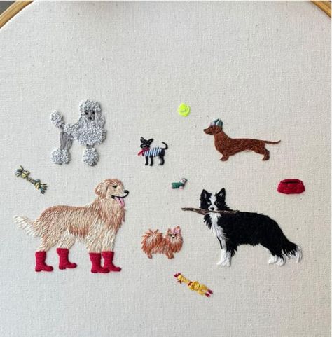 Dog Embroidery Ideas, Dog Embroidery Designs, Hoodie Diy, Dog Embroidery, Embroidered Dog, Costume Diy, Simple Embroidery, Labradoodle, Embroidery Inspiration