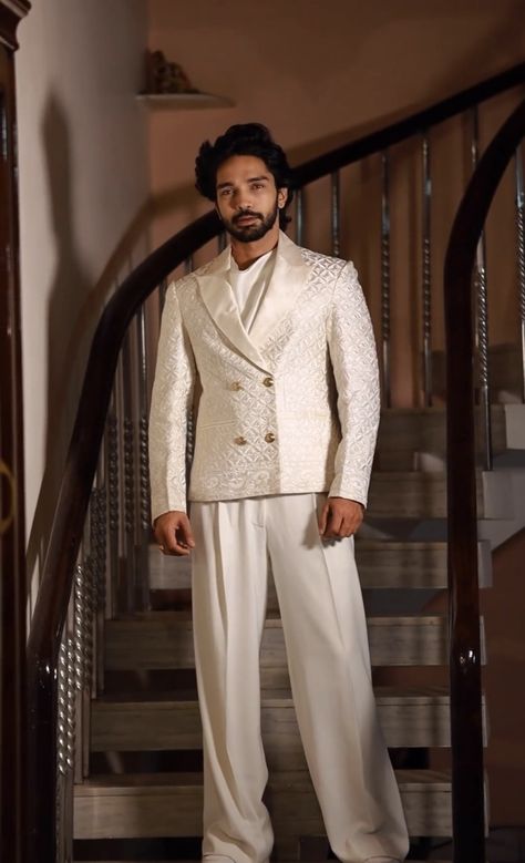 Three Piece Suit Mens Wedding Indian, Latest Indowestern Outfits For Men, Three Piece Suit Mens Wedding, Three Piece Suit Mens, Harsh Rajput, Indian Wedding Suits Men, Abhinav Mishra, Wedding Kurta For Men, Wedding Dresses Men Indian