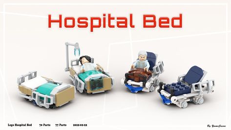 Lego Hospital, Lego Furniture, Lego Buildings, Hospital Bed, Building Ideas, Lego Moc, Lego Building, Lego Sets, Lego