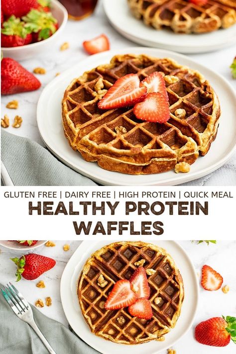 Waffle Recipe Healthy, Healthy Waffles, Banana Waffles, Gluten Free Protein, Perfect Healthy Breakfast, Gluten Free Waffles, Protein Waffles, Banana And Egg, Protein Powder Recipes