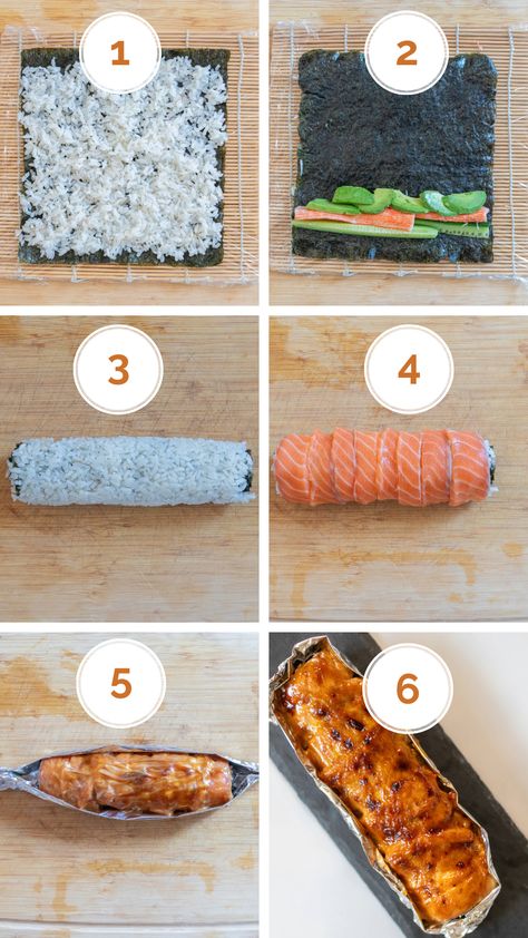 How to Roll a Lion King Roll Sushi Kinds Of Sushi, California Roll Sushi, Avocado Roll, Salmon Roll, Roll Sushi, How To Roll, Pickled Ginger, Sushi Rice, Baked Salmon