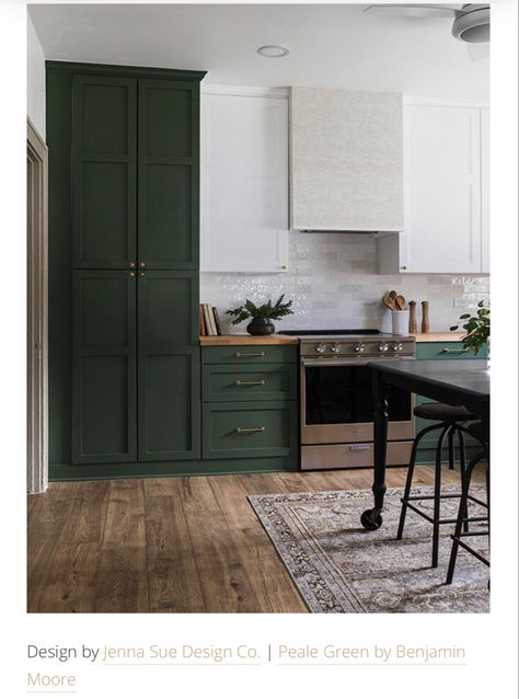 Benjamin Moore Peale Green Cabinets, Benjamin Moore Historical Colors, Benjamin Moore Kitchen, Cottage Cabinet, Green Kitchen Cabinets, Benjamin Moore Colors, Green With Envy, Green Cabinets, Elegant Color