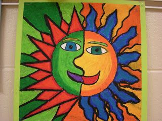 Aztec Sun art project for kids Aztec Sun, Summer Art Projects, Sun And The Moon, 4th Grade Art, 5th Grade Art, 3rd Grade Art, Warm And Cool Colors, Aztec Art, Sun Art