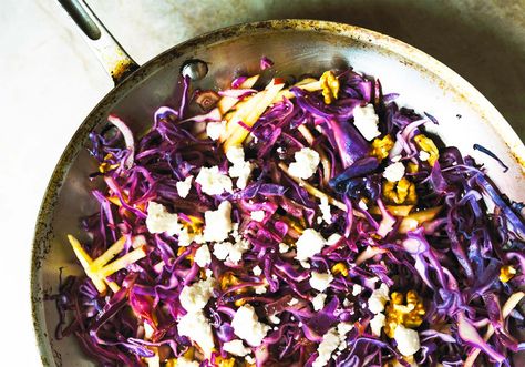 Warm Cabbage Salad, Pioneer Recipes, Red Cabbage Salad, Red Cabbage Slaw, Slaw Dressing, Cabbage Salad Recipes, Potato Pasta, Cabbage Salad, Warm Red