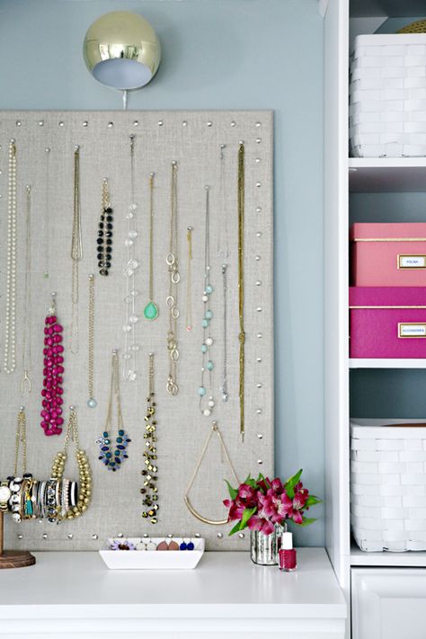 IHeart Organizing: Master Bedroom Refresh - How We Saved Diy Cork Board, I Heart Organizing, Jewerly Organizer, Jewelry Storage Diy, Storage Solutions Bedroom, Jewerly Displays, Clever Organizer, Cork Boards, Jewelry Display Cards