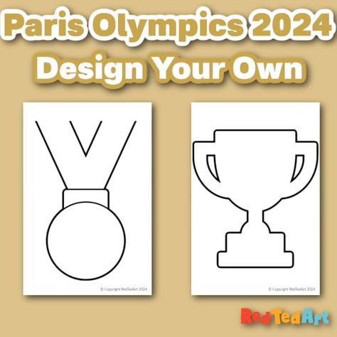 Design Your Own Medal Printable - Red Ted Art - Kids Crafts Olympic Gold Medal Craft, Olympic Medal Craft For Kids, Olympic Crafts For Kids Art Projects, Kids Summer Olympics Activities, Diy Olympic Medals, Medal Craft, Olympics Crafts For Kids, Olympic Crafts For Kids, Summer Olympics Activities For Kids