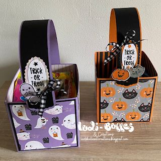 Ludi' Bulles & Créations: *Tutoriel* Sac à bonbons pour Halloween Sac Halloween, Bonbon Halloween, Halloween Party, Stampin Up, Lunch Box, Halloween