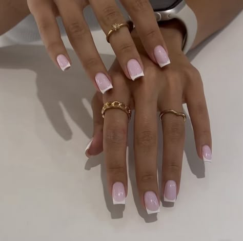 Basic Nails Ideas, Neutral Acrylic Nails, Nude French Nails, French Nails Acrylic, Gel Nails Shape, Color Trends 2024, Neutral Nails Acrylic, Blush Pink Nails, Gel Toe Nails