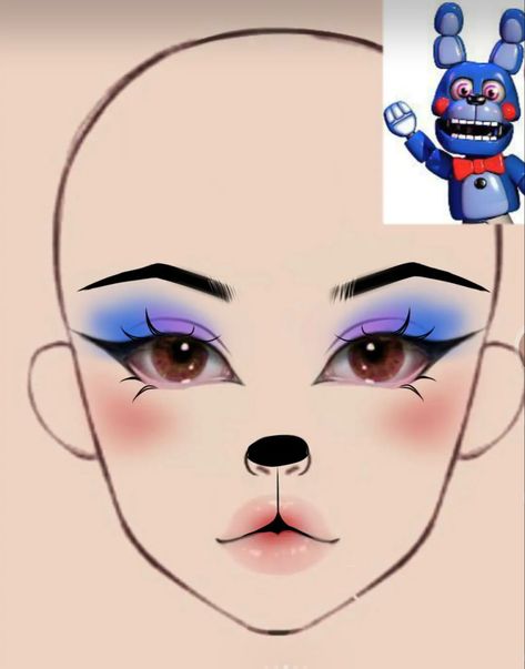 Ballon boy fnaf makeup, Chica fnaf makeup inspiration, makeup, bonnie makeup fnaf, foxy makeup fnaf, sun makeup fnaf, moon makeup fnaf #fnaf #fnafpuppet #fnafedit #fnafsecuritybreach  #fivenightsatfreddys #1 #tiktok #makeup #makeupideas #cosplay #ballonboy Bonnie Halloween Costume Fnaf, Fnaf Bonnie Makeup, Chica Makeup Fnaf, Bonnie Fnaf Costume, Fnaf Face Paint, Foxy Makeup Fnaf, Five Nights At Freddy's Makeup, Fnaf Cosplay Bonnie, Freddy Fazbear Makeup