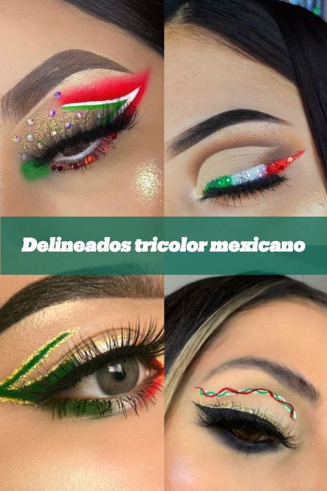 Collage de delineados tricolor mexicano Beauty Make Up, Makeup Inspo, Maquillaje De Ojos, Makeup Cosmetics, Makeup Looks, Eye Makeup, Hair Makeup, Iphone, Nails