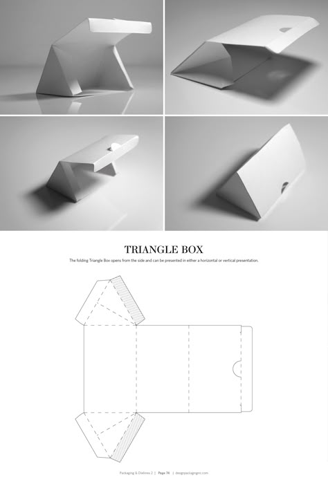 Triangle Box – FREE resource for structural packaging design dielines Packaging Dielines, Paper Box Template, Printable Box, Packaging Diy, Instruções Origami, Packaging Template, Box Templates, Box Packaging Design, Packing Design