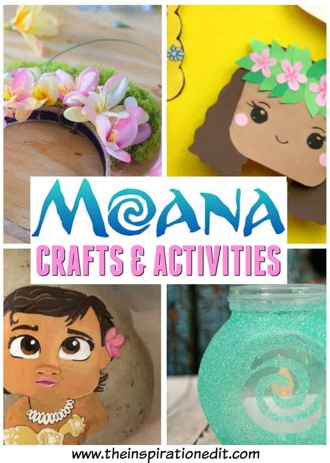 The Best Moana Crafts And Activities For Kids · The Inspiration Edit Moana Arts And Crafts, Moana Craft Ideas, Disney Summer Camp Ideas, Disney Themed Activities For Kids, Moana Activities, Disney Arts And Crafts, Disney Movie Crafts, Disney Craft Ideas, Moana Party Food