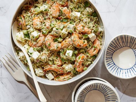 Spring Dinner Party Recipes, Shrimp Orzo Salad, Shrimp And Orzo, Shrimp Orzo, Orzo Recipe, Sea Foods, Recipes Shrimp, Ina Garten Recipes, Orzo Recipes