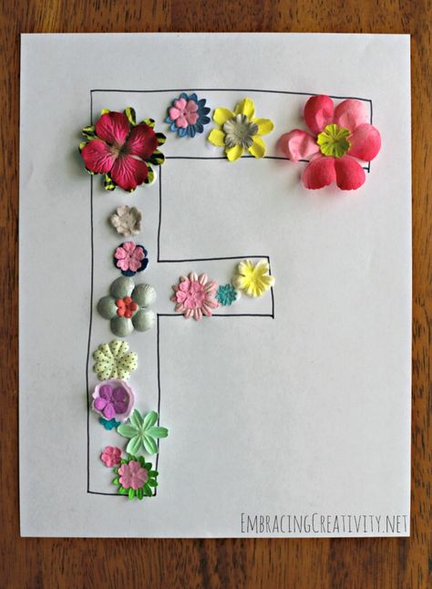 F is for Flower Flowers Activities For Preschool, F For Flower, Preschool Flower Theme, F Is For Flower, Alphabet Worksheets For Kindergarten, Letter E Art, Experience Letter, Letter F Craft, Flower Activities