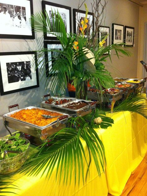 Caribbean Theme Party, Party Food Table Ideas, Havana Nights Party Theme, Jamaican Party, Party Food Table, Havana Nights Party, Buffet Set Up, Caribbean Party, Decoration Buffet