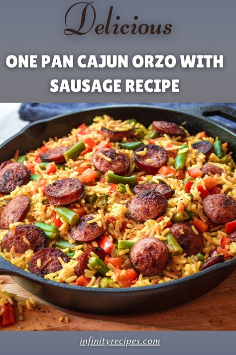 Recipes With Andouille Sausage Healthy, Orzo And Chicken Sausage Recipes, Ground Andouille Sausage Recipes, What To Make With Andouille Sausage, Recipes Using Andouille Sausage, Recipes With Andouille Sausage, Cajun Orzo, Orzo With Sausage, Orzo Recipes Healthy