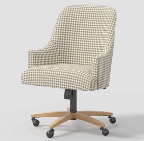 Beautiful neutral but subtle pattern, Threshold by Studio McGee rolling office chair.