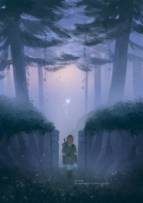 Ocarina Of Time Link, Forest Temple, Botw Zelda, Zelda Art, Ocarina Of Time, Inspirational Artwork, Black Aesthetic Wallpaper, Ethereal Art, Hedges