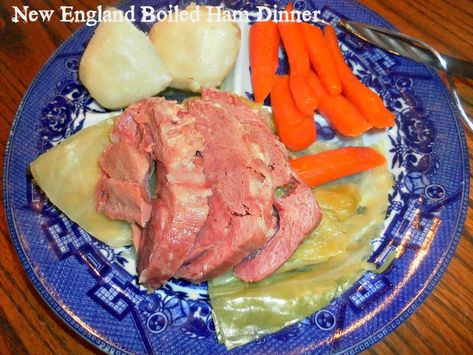 Cooking On A Budget: New England Boiled Ham Dinner New England Dinner Recipe, Boiled Ham Dinner, Ham Boiled Dinner, Boiled Dinner Recipe, Chicken Noodle Soup Crock, Noodle Soup Crock Pot, Lamb Breakfast, New England Boiled Dinner, Cooking Pork Ribs