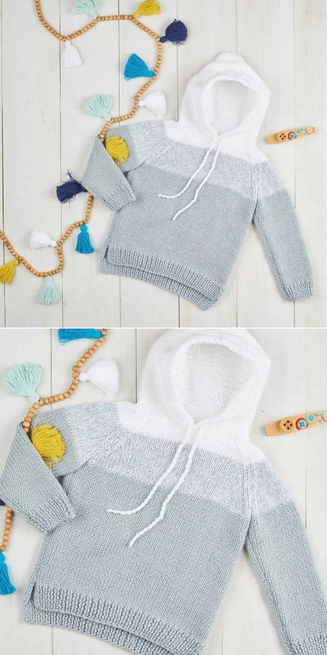 grey knitted baby pullover laid on the white wooden floor Knitted Baby Sweaters, Crochet Hoodie Pattern, Free Childrens Knitting Patterns, Baby Boy Knitting Patterns Free, Diy Crochet Sweater, Kids Sweater Pattern, Easy Baby Knitting Patterns, Boys Knitting Patterns Free, Sweater Tutorial