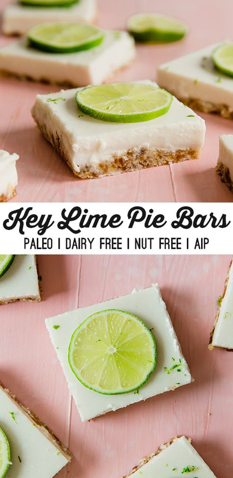 Paleo Key Lime Pie, Paleo Menu, Key Lime Pie Bars, Best Paleo Recipes, Aip Desserts, Paleo Baking, Paleo Sweets, Paleo Recipes Easy, Pie Bars