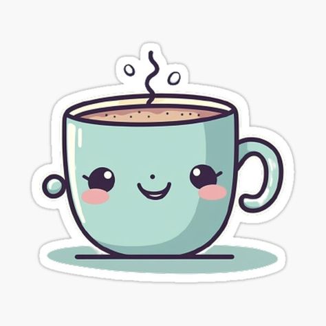 Object Animation, Tea Stickers, Perfect Cup Of Tea, Adorable Cartoon, Kawaii Style, Cute Kawaii, Cup Of Tea, Tea Cup, Some Fun