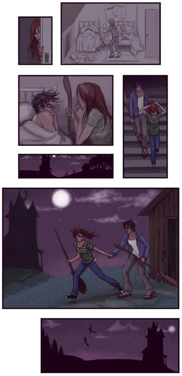 Hinny Scorpius And Rose, Harry Potter Ginny Weasley, Harry Potter Ginny, Art Harry Potter, Harry And Ginny, Buku Harry Potter, Night Flight, Images Harry Potter, Harry Potter Ships