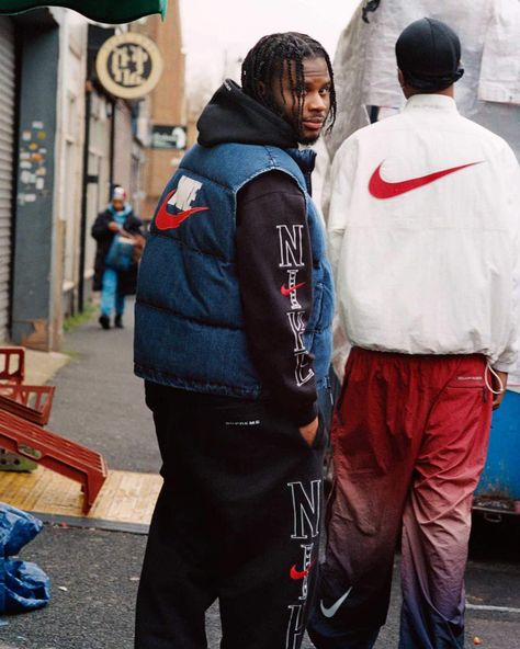 Supreme x Nike Spring 2024 Collection - addstylers.com Nike Street Style, Denim Photography, Supreme X Nike, Supreme Streetwear, Supreme Nike, Track Pant, Spring 2024, 2024 Collection, Retro Vibe