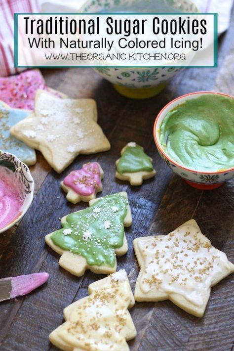 Traditonal Sugar Cookies | The Organic Kitchen Blog and Tutorials Gluten Free Christmas Breakfast, Traditional Desserts, Dessert From Scratch, Sugar Cookie Icing, Rolled Sugar Cookies, Organic Kitchen, Baking Recipes Cookies, Delicious Brownies, Sugar Cookie Frosting