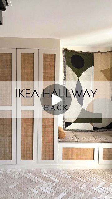 DIY Hacks HQ - home of IKEA hacks and more! on Instagram: "PLATSA HALLWAY • Another hallway today but a very different style! This was created by @studio.philomena using the IKEA Platsa system. The doors have been custom made out of mdf and finished with some weave cane webbing then painted in @farrowandball Shaded White. For this design, Valerie has used 2 Platsa cabinets in 180x60 and 4 units in 60x40. All in all, these provide ample storage for a growing family!! I really love the door design and the additional texture on the walls ties this all together beautifully!  🤍 Let me know what you think of this hack below below 👇 🤍  #interiorstyling #ikeahack #hallwaydecor #mudroom #bootroom #ikea #ikeahacks #diy #diyhacks #ikeaplatsa #farrowandball #farrowandballpaint" Ikea Besta Coat Closet, Hallway Wall Cabinet, Entryway Ideas For Families, Built In Hallway Storage Ikea, Ikea Wardrobe Hallway, Ikea Small Hallway Ideas, Ikea Coat And Shoe Storage, Ikea Cabinets Hack, Ikea Entryway Closet Ideas