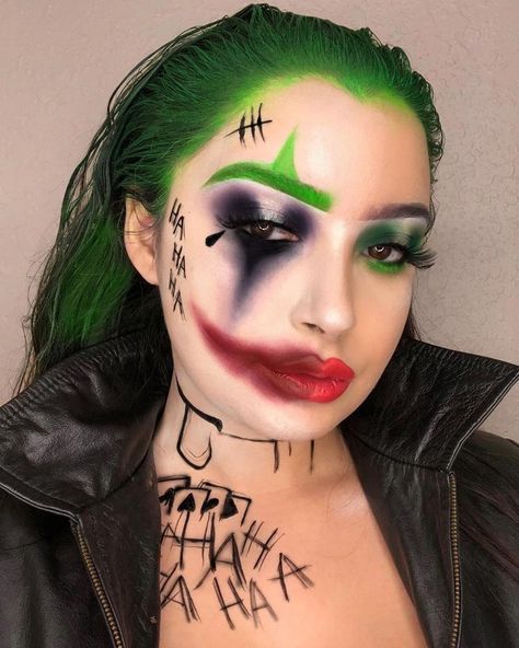 Simple Joker Makeup, Joker Halloween Makeup, Joker Women, Joker Halloween, Joker Makeup, Makeup Easy, Joker Game, Halloween Makeup Easy, Male Makeup