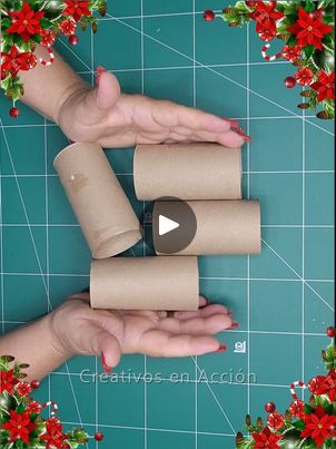 Toma ROLLOS de PAPEL Higiénico🧻 y Mira te SORPRENDERAS!! Adorno Navideño🎄⛄💥 Faciísimo Paso a Paso, | Toma ROLLOS de PAPEL Higiénico🧻 y Mira te SORPRENDERAS!! Adorno Navideño🎄⛄💥 Faciísimo Paso a Paso, #artesanato #navidad #manualidadesnavideñas #DIY手作... | By Creativos en Acción | Facebook Christmas Decora, Flower Decorations Diy, Gray Cabinets, Candy Land Christmas Decorations Diy, Candy Land Christmas Decorations Outdoor, Remodeling Kitchen, Christmas Float Ideas, Garden Art Sculptures Diy, Paper Roll Crafts