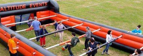 unicorn Table Football - Altitude Events Human Table, Table Football, Pub Games, Yellow Cards, Team Building Events, Giant Inflatable, Event Activities, Team Building Activities, Event Organiser