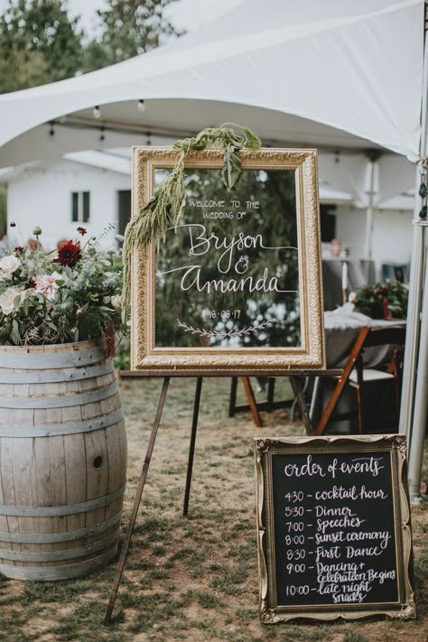 Wedding Entry Table, Rustic Wedding Signage, Rustic Signage, Wedding Entrance Sign, Signs For Wedding, Reception Entrance, Reception Signage, Wedding Mirror, Backyard Reception