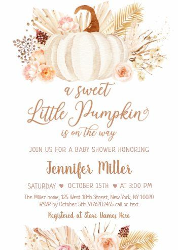 Lil Pumpkin Baby Shower, Fall Baby Shower Invites, Wildflower Baby Shower, Glitter Pumpkins, Floral Baby Shower Invitations, Pumpkin Baby, Baby Shower Pumpkin, Invitation Baby Shower, Baby Shower Invites