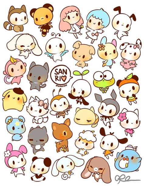 Seni Resin, Seni Dan Kraf, Images Kawaii, Cute Animal Drawings Kawaii, Cute Kawaii Drawings, Anime Animals, Kawaii Doodles, Kawaii Animals, Dessin Adorable