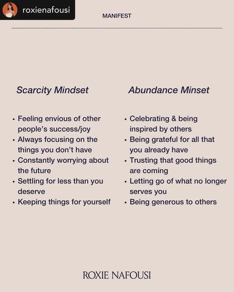 Manifestation Monday! Waking up to an abundant mindset with this lovely reminder from the Universe in my feed. 🙏🏼💫#888 Posted @withregram • @roxienafousi Having an abundant mindset is so key to attracting abundance!! For me, it’s my manifesting superpower. I always sink into an abundant mindset, by constantly practicing gratitude, celebrating others and being generous with what I have, knowing it’ll always come back to me. A scarcity mindset, on the other hand, keeps you attracting lack int... What I Want Wants Me Back, Abundant Mindset Quotes, Living In Abundance, Manifest My Dream Life, Manifest Your Dream Life, Academic Affirmations, Winter Arch, Manifestation Practice, Abundant Mindset