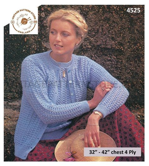 Raglan Cardigan, Knitting Patterns Free Beginner, Knitting Patterns Free Cardigans, Set Patterns, Pdf Knitting Pattern, Sweater Jumper, Twin Set, 80s Vintage, Girl Pattern