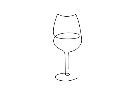 One Line Wine Glass Drawing, Wine Glass Line Tattoo, Single Line Wine Glass Tattoo, Drink Line Art, One Line Wine Glass Tattoo, Wine Glass Line Drawing, Drawing Wine Glasses, Wine Tattoo Ideas Friends, Wine Bottle Line Drawing