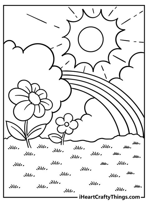 Spring Coloring Sheets, Peppa Pig Coloring Pages, Garden Coloring Pages, Garden Coloring, Free Kids Coloring Pages, Kindergarten Coloring Pages, Spring Coloring Pages, Garden Drawing, صفحات التلوين