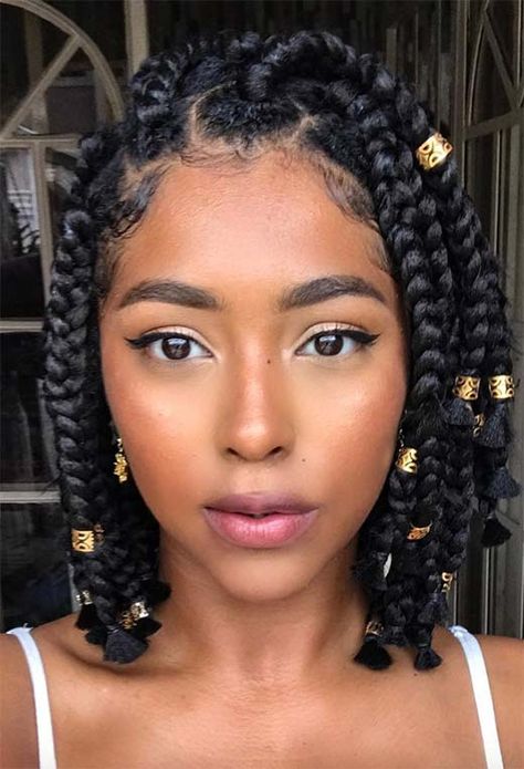 Shorts Braids, Triangle Box Braids, Blonde Box Braids, Short Box Braids, Jumbo Box Braids, Protective Hairstyles For Natural Hair, Gorgeous Hairstyles, Long Box Braids, Short Braids