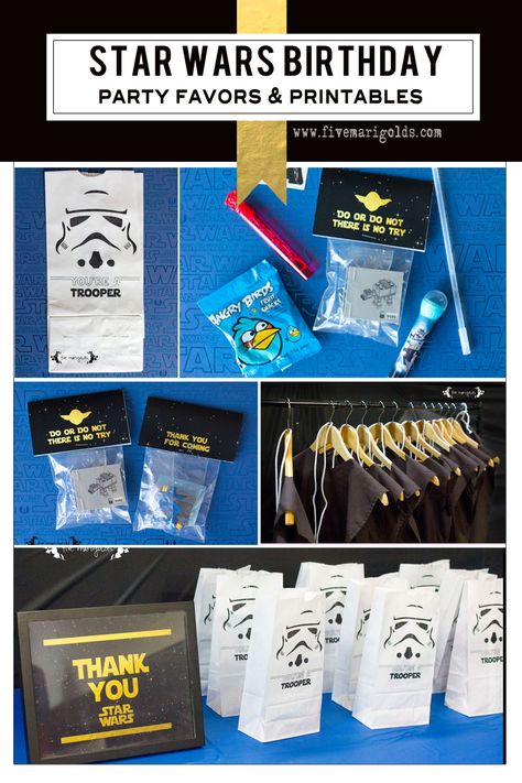 DIY Star Wars Birthday favors, tips and free printables, from Storm Trooper Goodie Favor Bags to inspiration for a Jedi Training Academy activity. Star Wars Birthday Favors, Diy Star Wars Birthday, Star Wars Birthday Party Favors, Star Wars Gift Bags, Diy Star Wars Gifts, Star Wars Favors, Star Wars Party Favors, Jedi Training Academy, Lego Star Wars Party