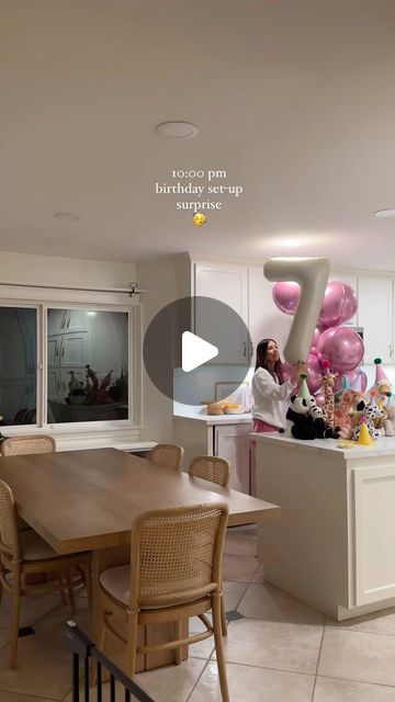 551K views · 24K likes | Deborah Trette on Instagram: "magically seven 💫 set-up a little something fun for my ruby girl the night before her birthday!

party animals, sprinkle cinnamon rolls + a couple special gifts! 

Glitter confetti @laurenglassdesigns 

#birthday #birthdayparty #momlife #momvlog #dayinthelife #minivlog #partyideas #partysetup #partyinspiration #diykidsbirthday #diypartydecor #partytheme" Toddler Birthday Surprise Morning, 7 Year Birthday Party Ideas At Home, Birthday Ideas For 6 Year Girl, 8 Yr Birthday Party Ideas, Slumber Party Set Up, Birthday Wake Up Ideas For Kids, Night Before Birthday, Cinnamon Roll Birthday Party, 7 Year Birthday Party Ideas Girl