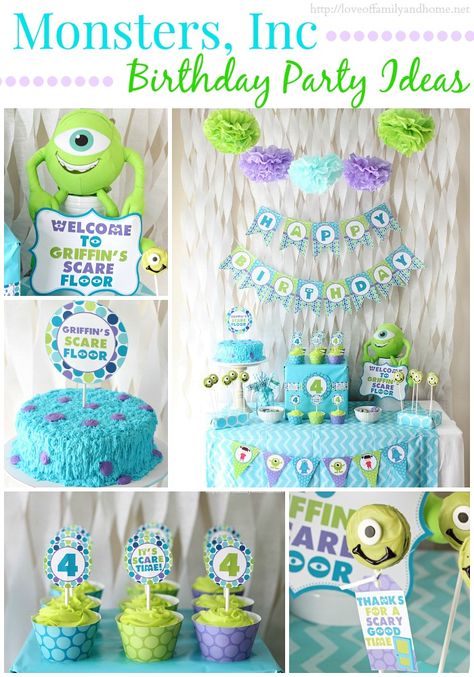 Monsters Party Monsters Inc Birthday Party Ideas, Monsters Inc Birthday Party, Monsters Birthday Party, Monster University Birthday, Monsters Inc Baby Shower, Monster 1st Birthdays, Monster Inc Birthday, Love Of Family, Monster Birthday Parties