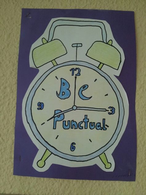 Be punctual Punctuality Poster, Pink Hair Anime, Hair Anime, School Posters, Poster Making, School Work, Pink Hair, Education, Hair