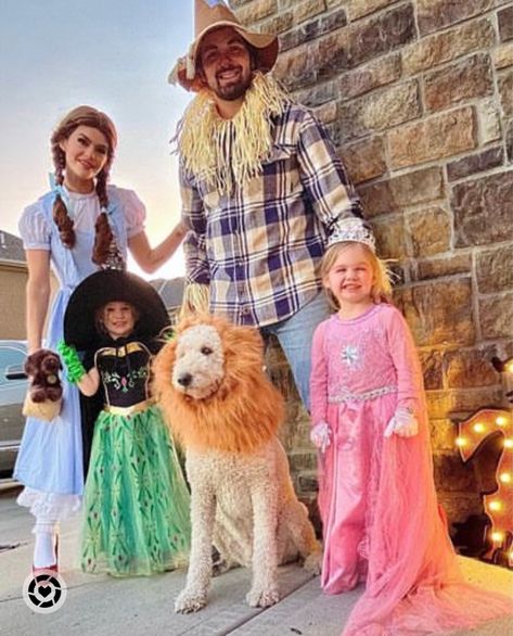 Family Halloween Costume //Wizard Of Oz Family Halloween Costume// Wizard of Oz Family Costumes// Family Halloween// Follow my shop @mallykspalding on the @shop.LTK app to shop this post and get my exclusive app-only content! #liketkit #LTKunder100 #LTKfamily #LTKSeasonal @shop.ltk https://liketk.it/4i9v2 Family Of 4 Halloween Costumes With Dog, Toddler And Dog Halloween Costumes, Family Costumes With Dog, Family Halloween Costumes With Dog, Wizard Of Oz Family Costume, Wizard Of Oz Lion, Scarecrow Wizard Of Oz, Halloween Costumes Women Creative, Family Halloween Costume