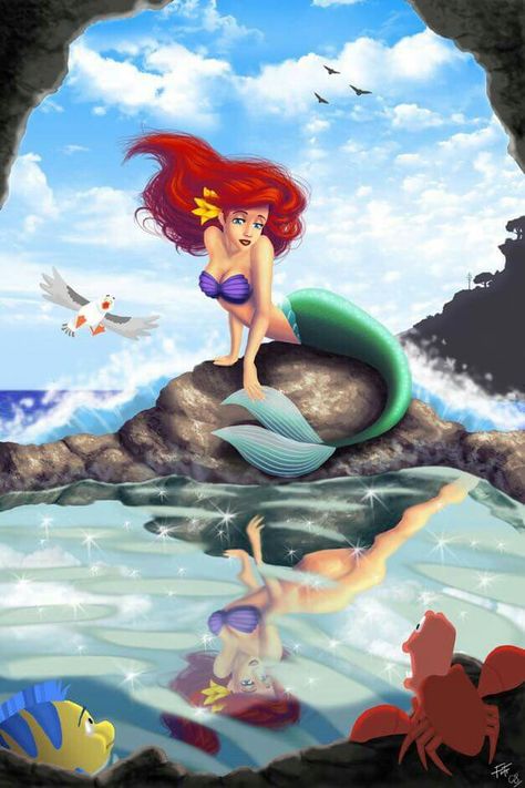 Adry mermaid Ariel Mermaid Alter, Fairytale Recipes, Human Ariel, Mermaid Lifestyle, Little Mermaid Painting, Disneyland Ideas, Paper Reference, Disney Mignon, Disney Divas