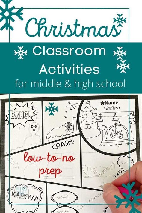 Christmas Classroom Activities, Christmas Lesson Plan, Christmas Reading Comprehension, Classroom Christmas Activities, Holiday Classroom Activities, Middle School Literature, Middle School Activities, High School Activities, Old Hollywood Fashion