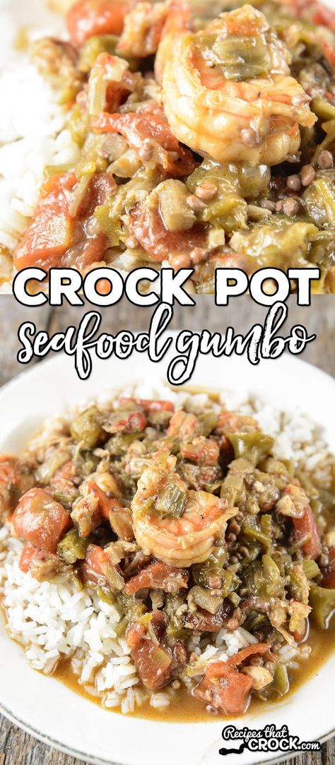 Are you looking for a delicious homemade gumbo recipe? Our Crock Pot Seafood Gumbo is a flavorful mixture of shrimp, crab and crawfish. Homemade Gumbo, Gumbo Recipe Crockpot, Gumbo Crockpot, Seafood Gumbo Recipe, Seafood Gumbo, Gumbo Recipe, Crock Pot Soup, Crock Pot Slow Cooker, Cajun Recipes