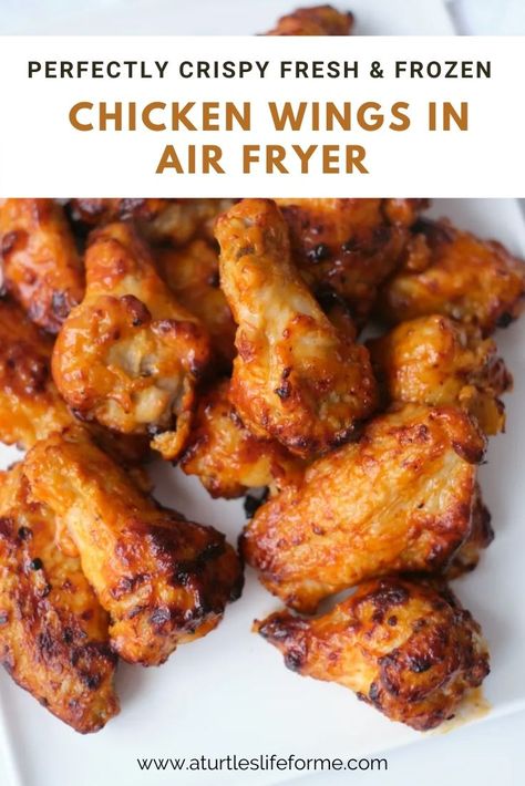 If you want to make perfect air fryer frozen chicken wings (or fresh), this is the post for you! Instructions for both air fryer frozen chicken wings and homemade fresh chicken wings in air fryer. Chicken Wings In Air Fryer, Wings In Air Fryer, Buffalo Chicken Wings Recipe, Braised Chicken Breast, Frozen Chicken Wings, Chicken Shawarma Recipe, Baked Buffalo Chicken, Cooking Frozen Chicken, Seared Chicken Breast